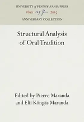 Maranda |  Structural Analysis of Oral Tradition | Buch |  Sack Fachmedien