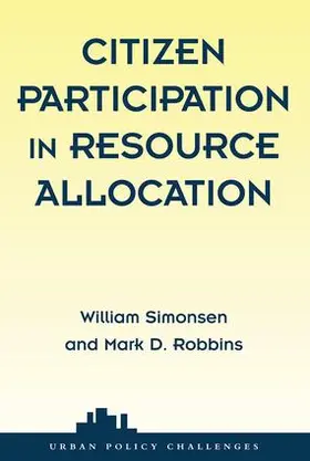 Simonsen / Robbins |  Citizen Participation In Resource Allocation | Buch |  Sack Fachmedien