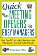 Miller |  Quick Meeting Openers for Busy Managers | Buch |  Sack Fachmedien