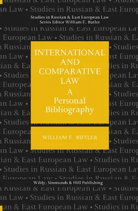 Butler |  International and Comparative Law: A Personal Bibliography | Buch |  Sack Fachmedien