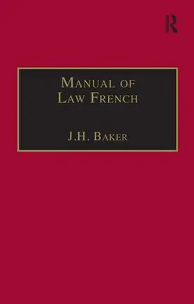 Baker |  Manual of Law French | Buch |  Sack Fachmedien