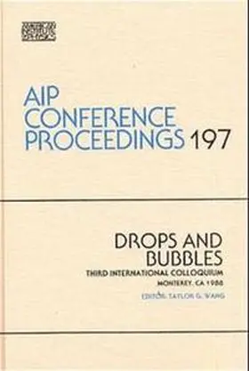 Wang |  Drops and Bubbles | Buch |  Sack Fachmedien