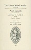 Kemp / Holtzmann |  Papal Decretals Relating to the Diocese of Lincoln in the Twelfth Century | Buch |  Sack Fachmedien