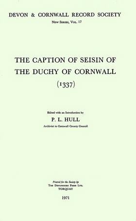 Hull |  The Caption of Seisin of the Duchy of Cornwall 1377 | Buch |  Sack Fachmedien