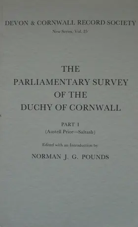 Pounds |  The Parliamentary Survey of the Duchy of Cornwall, Part I | Buch |  Sack Fachmedien