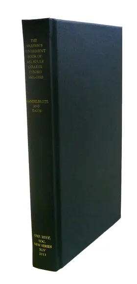Mandelbrote / Davis |  The Warden's Punishment Book of All Souls College, Oxford, 1601-1850 | Buch |  Sack Fachmedien