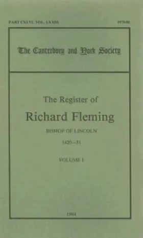 Bennett |  The Register of Richard Fleming, Bishop of Lincoln, 1420-31, I | Buch |  Sack Fachmedien
