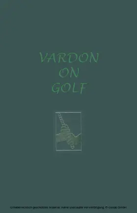 Vardon |  Vardon On Golf | eBook | Sack Fachmedien