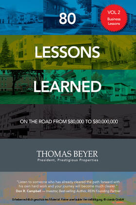 Beyer |  80 Lessons Learned - Volume II - Business Lessons | eBook | Sack Fachmedien