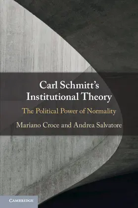 Croce / Salvatore |  Carl Schmitt's Institutional Theory | Buch |  Sack Fachmedien
