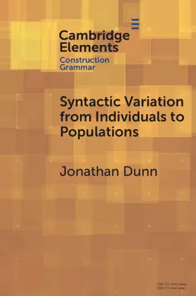 Dunn |  Syntactic Variation from Individuals to Populations | Buch |  Sack Fachmedien