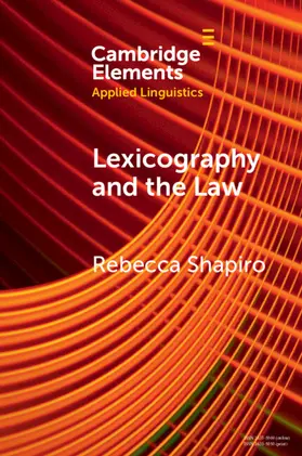 Shapiro |  Lexicography and the Law | Buch |  Sack Fachmedien