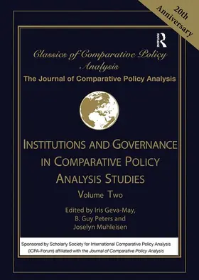 Geva-May / Peters / Muhleisen |  Institutions and Governance in Comparative Policy Analysis Studies | Buch |  Sack Fachmedien