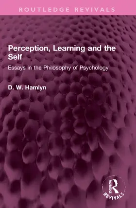 Hamlyn |  Perception, Learning and the Self | Buch |  Sack Fachmedien