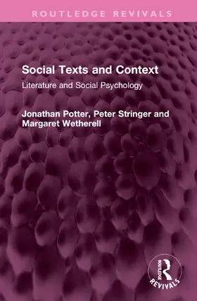 Potter / Stringer / Wetherell |  Social Texts and Context | Buch |  Sack Fachmedien