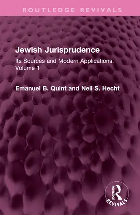 Quint / Hecht |  Jewish Jurisprudence | Buch |  Sack Fachmedien