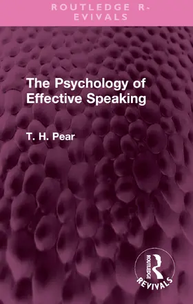 Pear |  The Psychology of Effective Speaking | Buch |  Sack Fachmedien