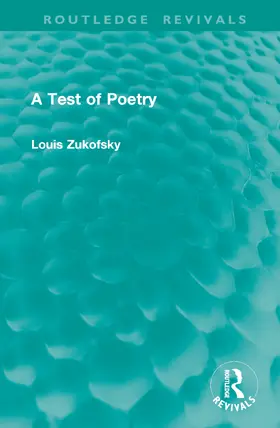 Zukofsky |  A Test of Poetry | Buch |  Sack Fachmedien