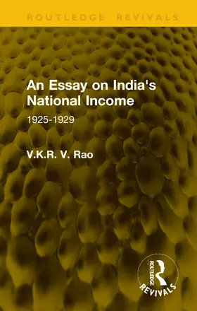 Rao |  An Essay on India's National Income | Buch |  Sack Fachmedien