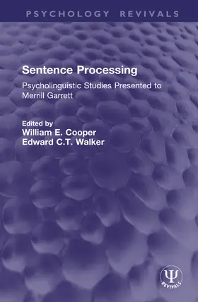 Cooper / Walker |  Sentence Processing | Buch |  Sack Fachmedien