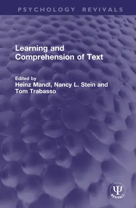 Mandl / Stein / Trabasso |  Learning and Comprehension of Text | Buch |  Sack Fachmedien