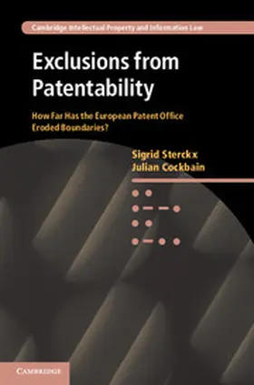 Sterckx / Cockbain |  Exclusions from Patentability | Buch |  Sack Fachmedien