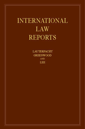 Lauterpacht / Greenwood / Lee |  International Law Reports: Volume 167 | Buch |  Sack Fachmedien