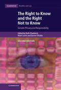 Chadwick / Levitt / Shickle |  The Right to Know and the Right Not to Know | Buch |  Sack Fachmedien