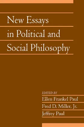 Paul / Miller / Miller, Jr |  New Essays in Political and Social Philosophy | Buch |  Sack Fachmedien