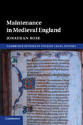 Rose |  Maintenance in Medieval England | Buch |  Sack Fachmedien