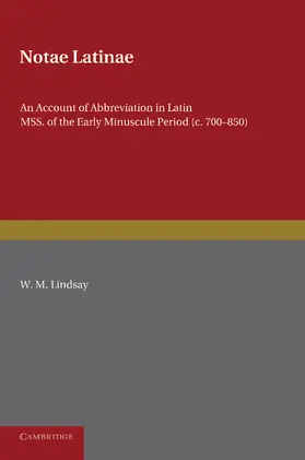 Lindsay |  Notae Latinae | Buch |  Sack Fachmedien