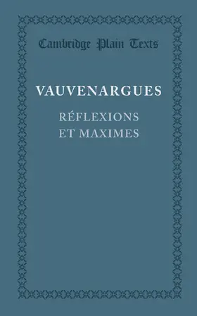 Marquise de Vauvenargues |  Reflexions et maximes | Buch |  Sack Fachmedien