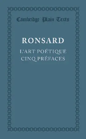 de Ronsard |  L'Art Poetique Cinq Prefaces | Buch |  Sack Fachmedien