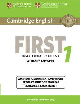  Cambridge English First 1 for Revised Exam from 2015 Student's Book Without Answers | Buch |  Sack Fachmedien