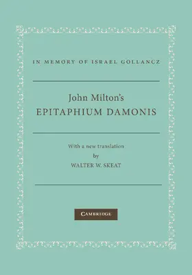 Milton |  John Milton's Epitaphium Damonis | Buch |  Sack Fachmedien