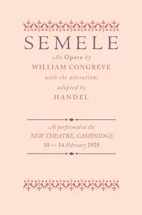 Congreve / Handel |  Semele | Buch |  Sack Fachmedien