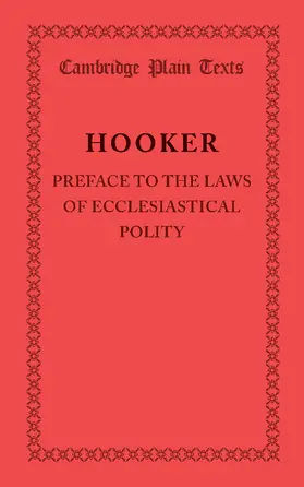 Hooker |  Preface to the Laws of Ecclesiastical Polity | Buch |  Sack Fachmedien