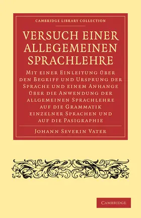 Johann Severin |  Versuch Einer Allegemeinen Sprachlehre | Buch |  Sack Fachmedien