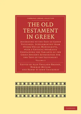 Brooke / Mclean |  The Old Testament in Greek | Buch |  Sack Fachmedien