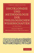 Bockh / Böckh / Bratuscheck |  Encyklopädie Und Methodologie Der Philologischen Wissenschaften 2 Part Set | Buch |  Sack Fachmedien