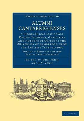 Venn |  Alumni Cantabrigienses - Volume 2 | Buch |  Sack Fachmedien