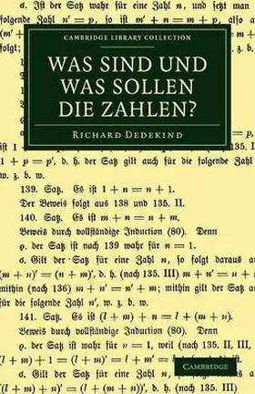 Dedekind |  Was Sind Und Was Sollen Die Zahlen? | Buch |  Sack Fachmedien