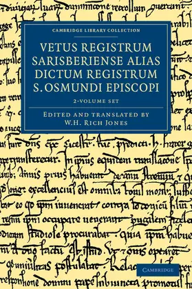 Jones |  Vetus Registrum Sarisberiense Alias Dictum Registrum S. Osmundi Episcopi 2 Volume Set | Buch |  Sack Fachmedien