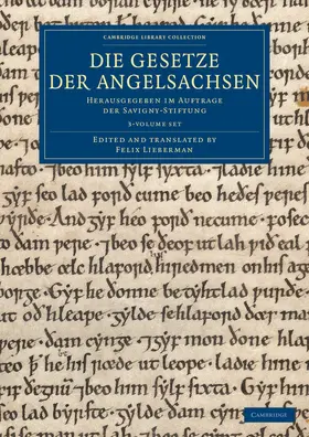 Lieberman |  Die Gesetze der Angelsachsen - 3 Volume Set | Buch |  Sack Fachmedien