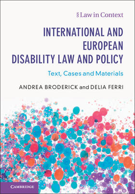 Broderick / Ferri | International and European Disability Law and Policy | Buch | 978-1-108-41819-5 | sack.de