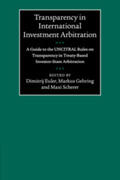 Euler / Gehring / Scherer |  Transparency in International Investment Arbitration | Buch |  Sack Fachmedien
