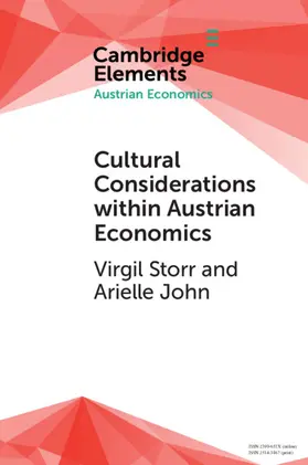 Storr / John | Cultural Considerations within Austrian Economics | Buch | 978-1-108-70816-6 | sack.de