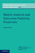 Khare |  Matrix Analysis and Entrywise Positivity Preservers | Buch |  Sack Fachmedien