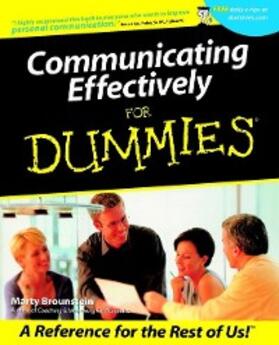 Brounstein |  Communicating Effectively For Dummies | eBook | Sack Fachmedien