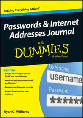 Williams |  Passwords & Internet Addresses Journal For Dummies | Buch |  Sack Fachmedien
